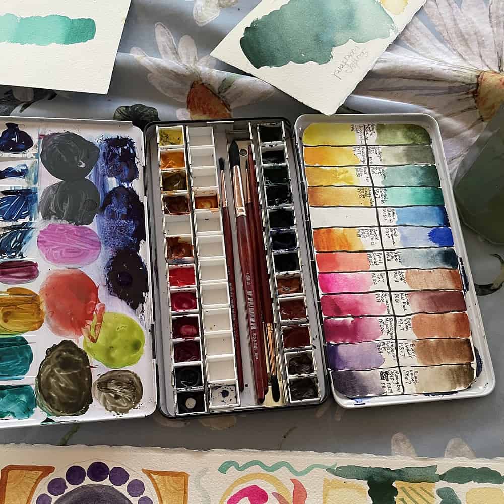 My favorite watercolor palette I use as an artist