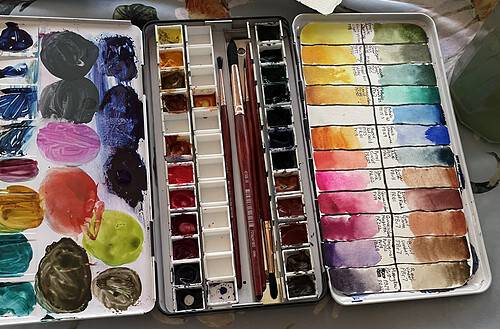 My favorite watercolor palette I use as an artist