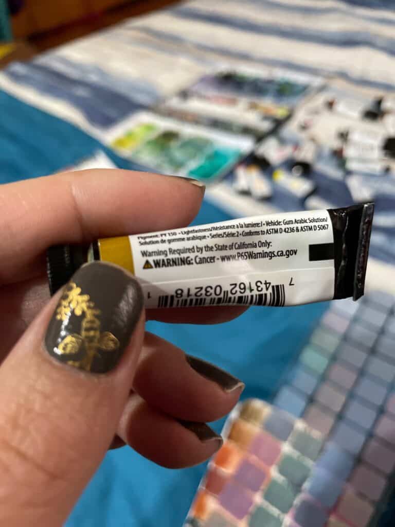 Warning for watercolor paint toxicity