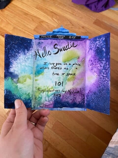 Example of washes in a background that blend together. Also using the salt technique in watercolor