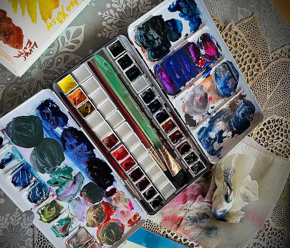 watercolor paint palette