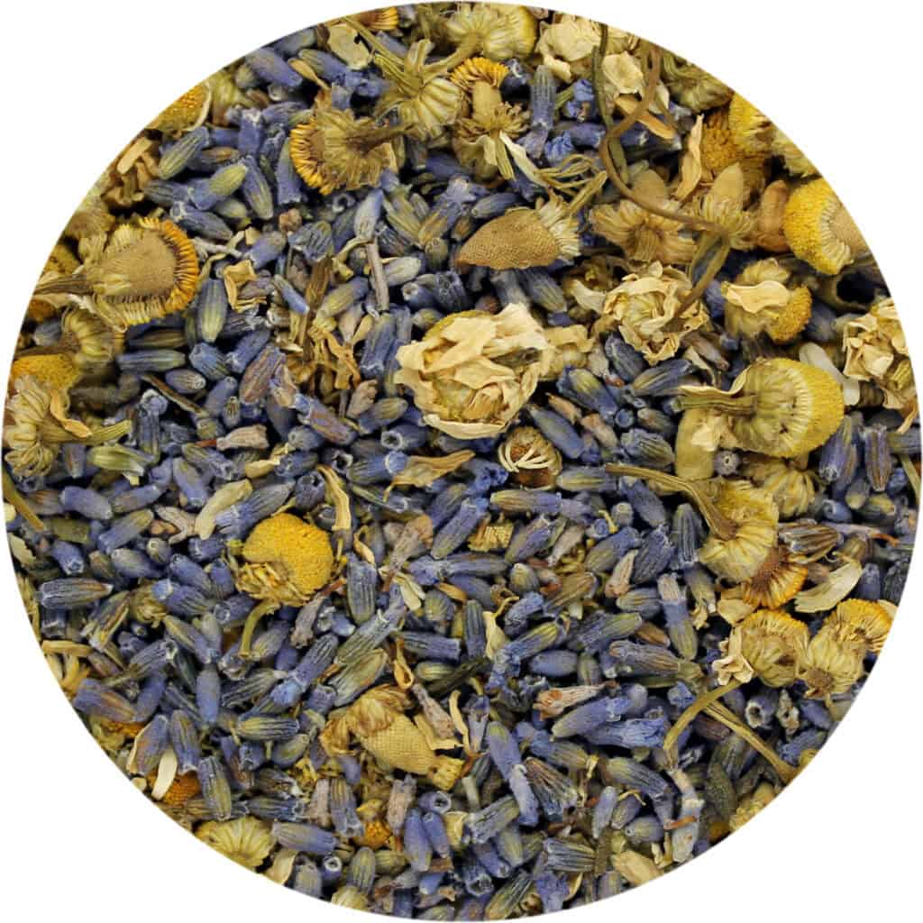 organic chamomile & lavender blossoms for herbal tea
