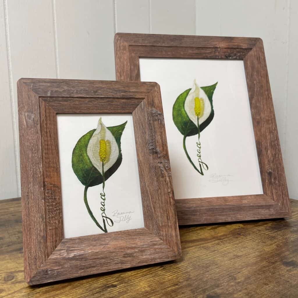 peace peace lily flowers of the spirit Original Art by Raeanna Tilly