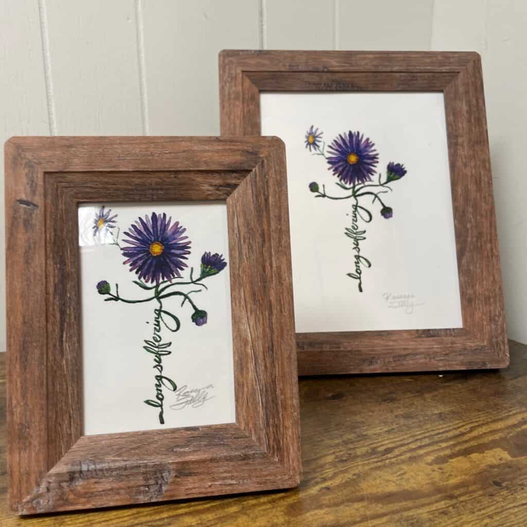 longsuffering aster flowers of the spirit Original Art by Raeanna Tilly
