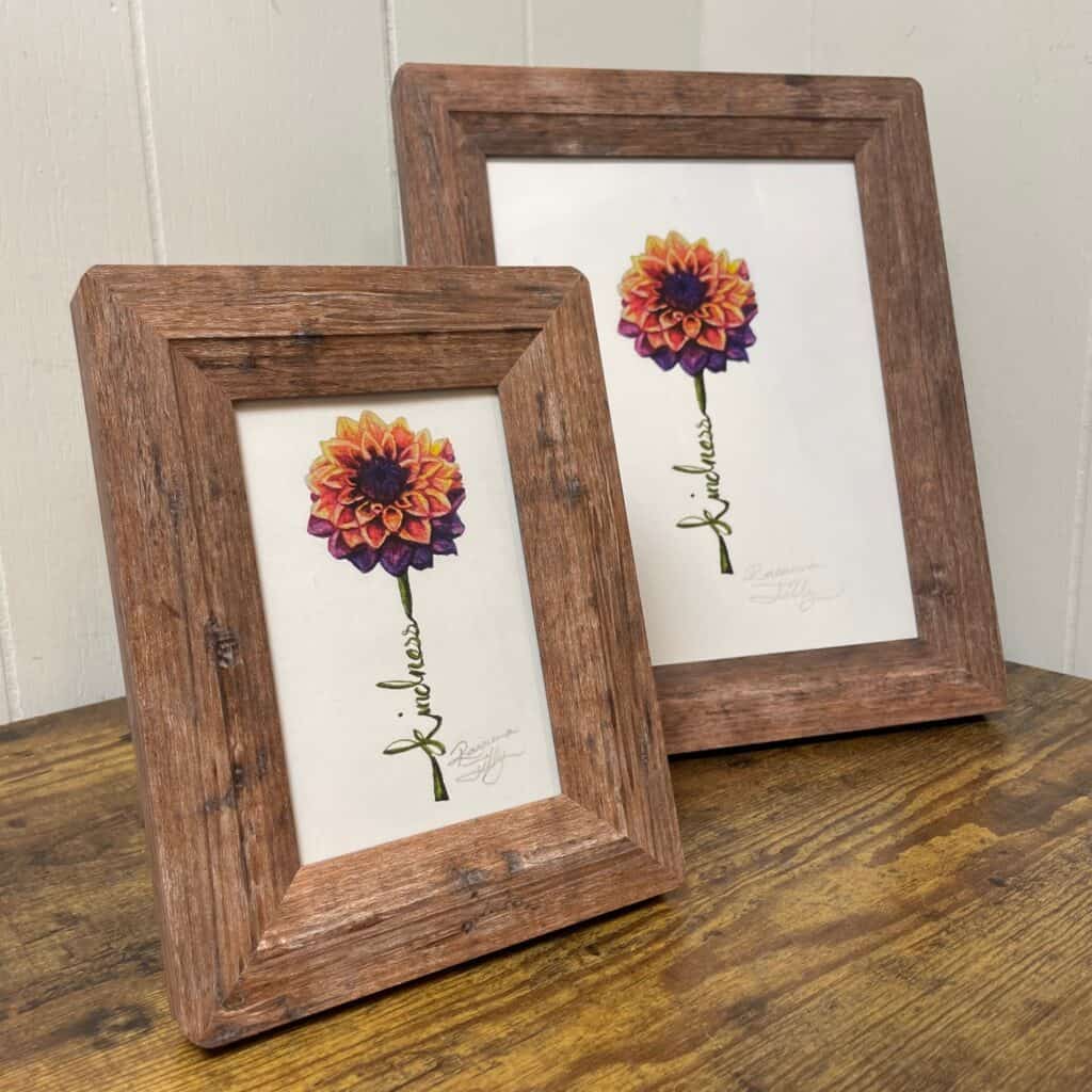 kindness dahlia flowers of the spirit Original Art by Raeanna Tilly