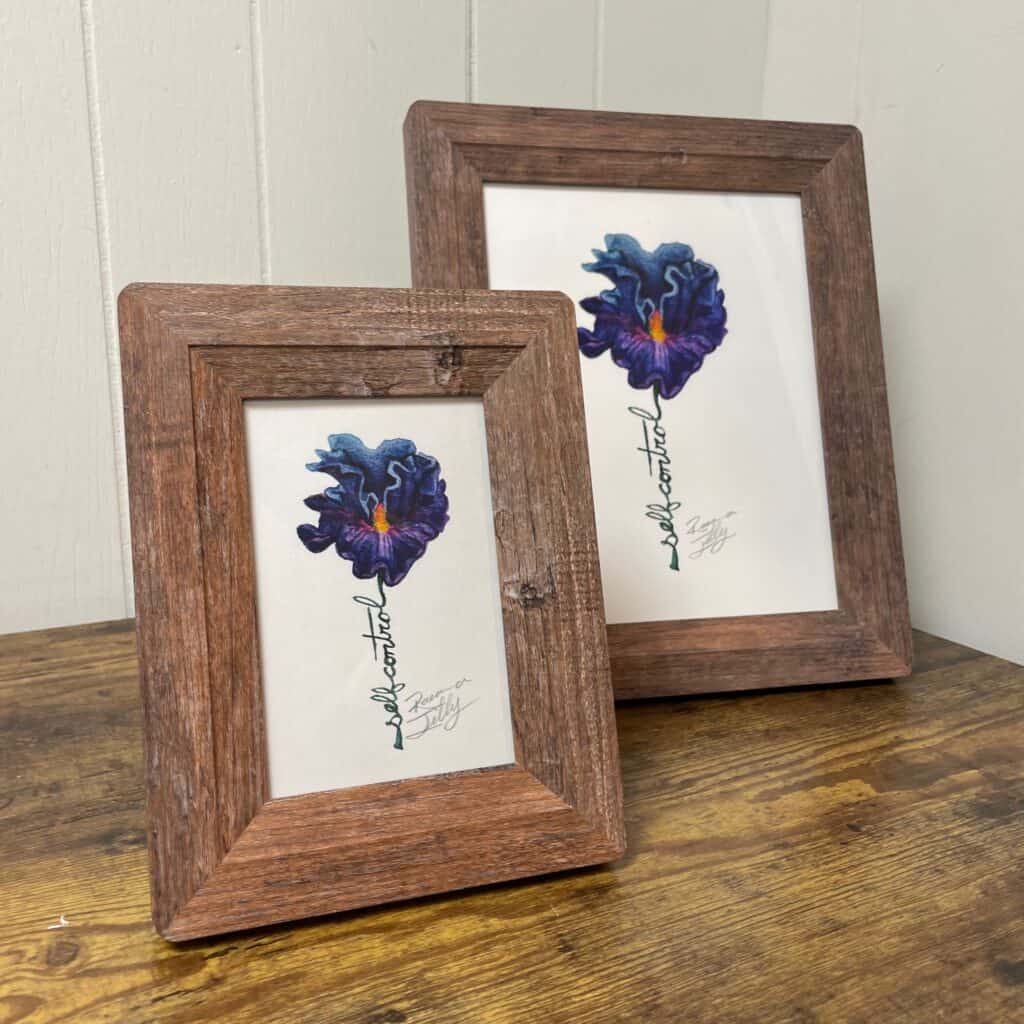 self control iris flowers of the spirit Original Art by Raeanna Tilly