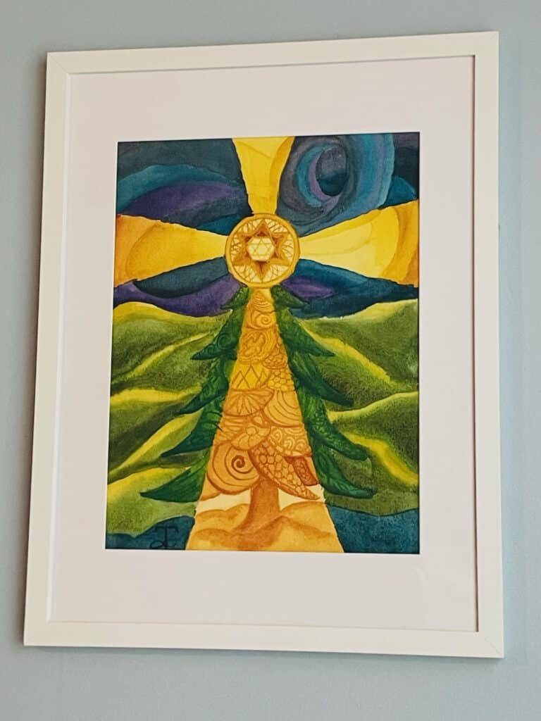 Christmas tree one of a kind gifts for her or christmas original fine art