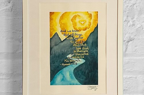 romans 8:28 original watercolor painting by Raeanna Tilly christian art