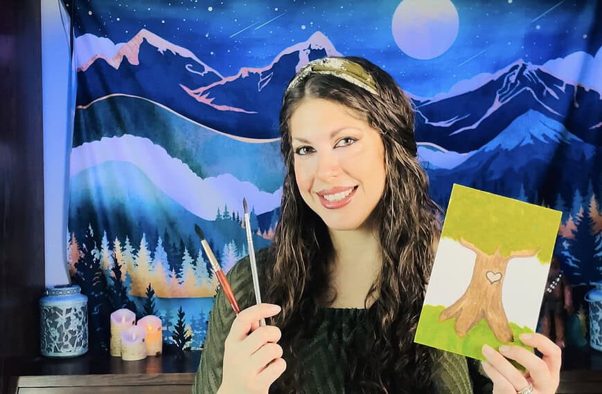 Comfort Tree Watercolor Tutorial for processing grief over loss of parent, grandparent, caregiver. Raeanna Tilly Fine Art