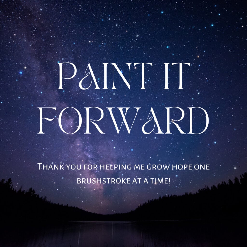 paint it forward donate to spread hope through art, shop