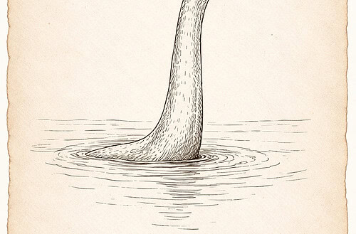 Field Notes Loch Ness Monster WaterHorse Kelpie Legend Sketch