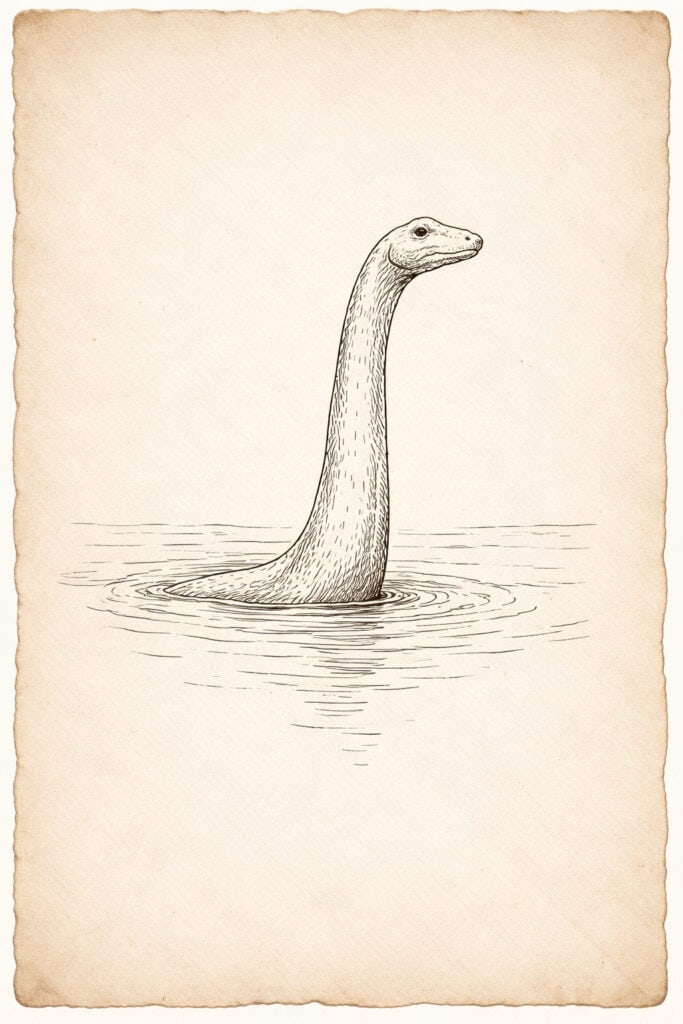Field Notes Loch Ness Monster WaterHorse Kelpie Legend Sketch
