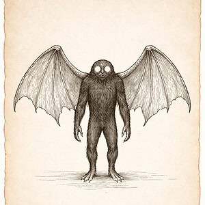 Field Notes Mothman Sketch