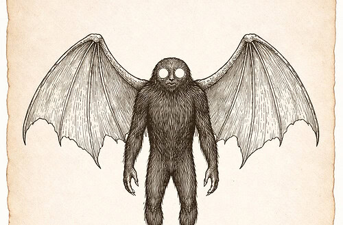 Field Notes Mothman Sketch