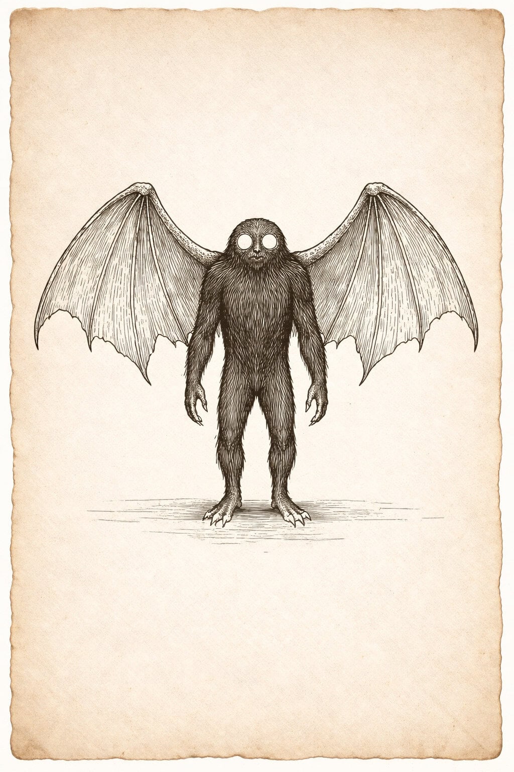 Field Notes Mothman Sketch