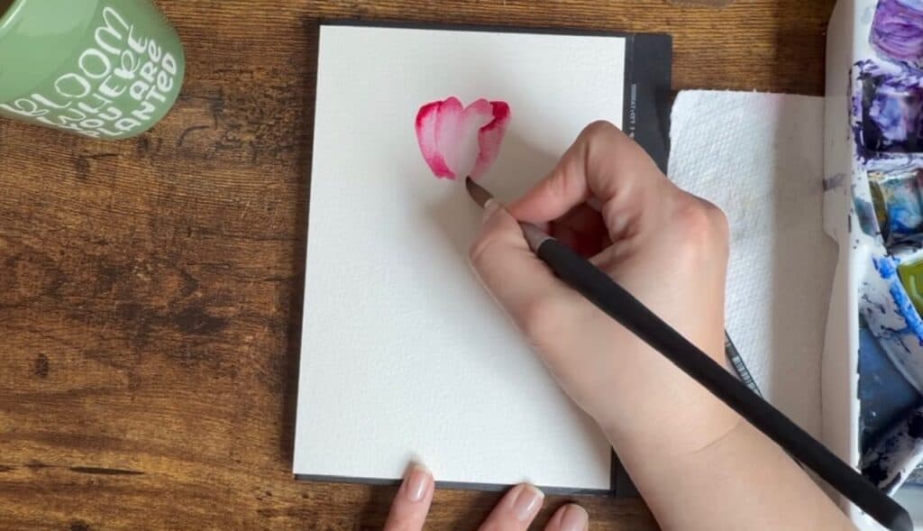 watercolor tulip tutorial petals look like a heart