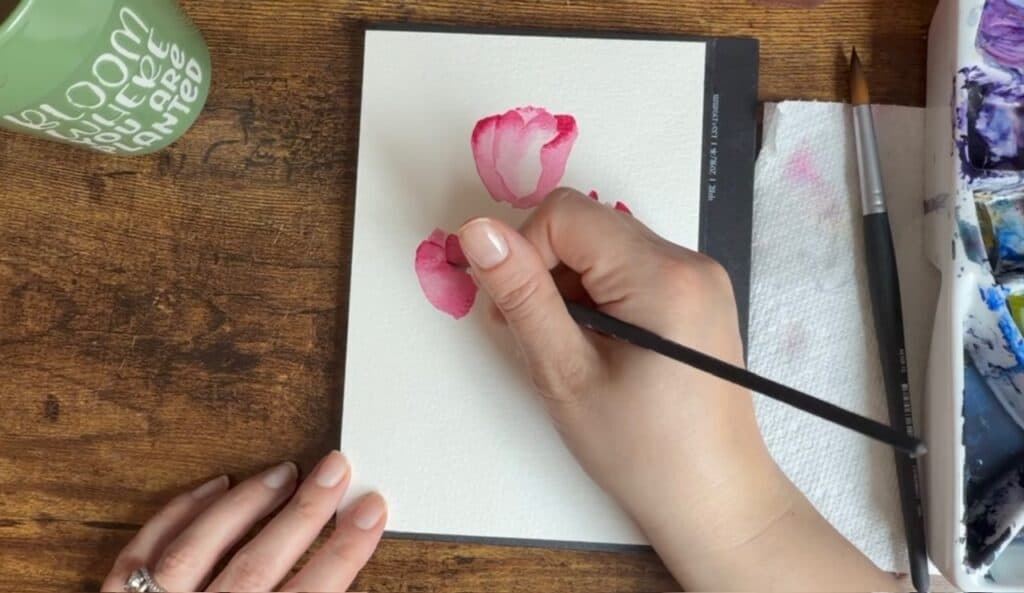 3rd flower defining technique watercolor tulip tutorial
