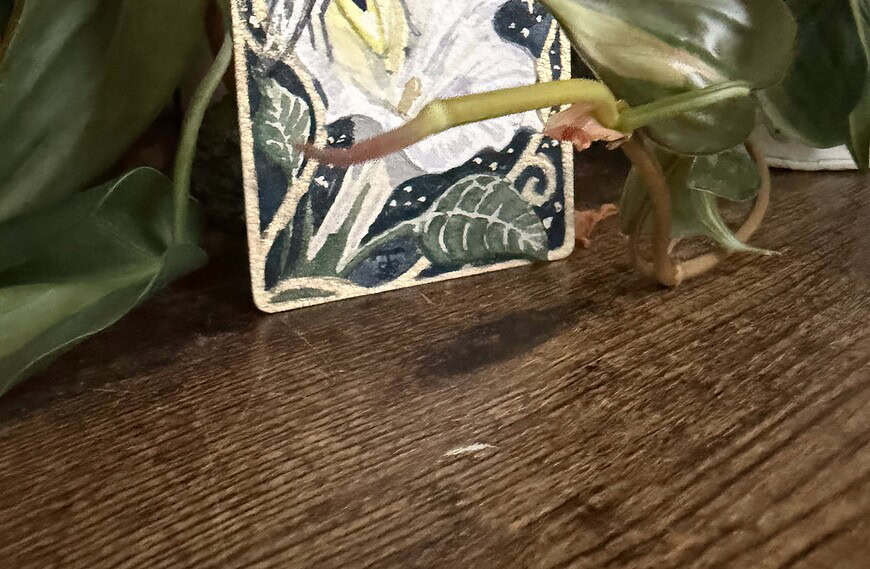 Firefly & Moonflower | Art Nouveau Watercolor ACEO
