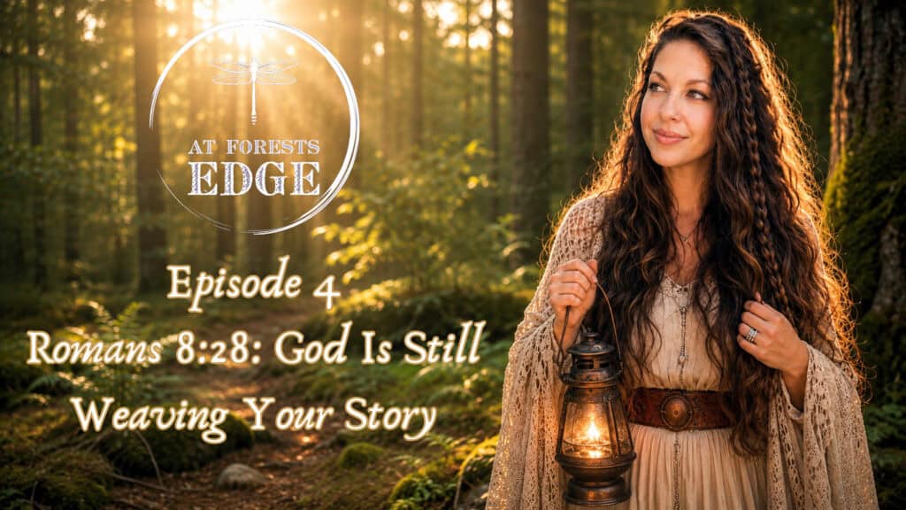 Romans 8:28 God is still weaving your story Letters from the At Forests Edge Podcast with Raeanna Tilly.