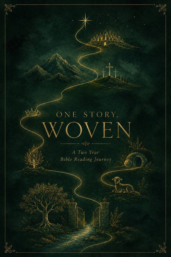 one story, woven. thematic bible reading plan. 2 years. Raeanna Tilly