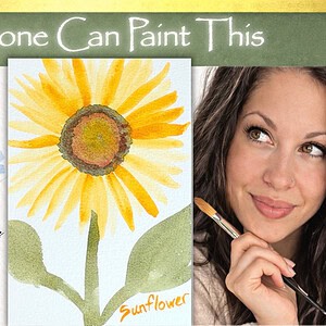Sunflower watercolor tutorial for easy beginner level watercolor art