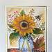Sunflower in a mason jar bumble bee fall painting